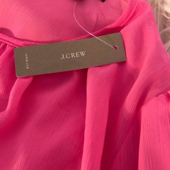 J. Crew Cinched-waist Dress Chiffon Long Sleeves - Picture 6 of 7